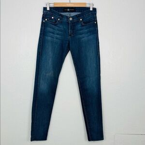 ROCK & REPUBLIC BLUE SKINNY JEANS ANKLE ZIPPER